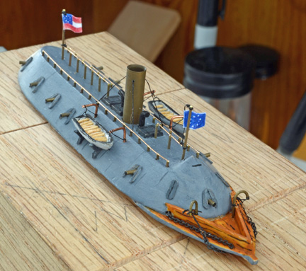 The Ramming and Sinking of the USS Cumberland by the CSS Virginia Ship in Bottle